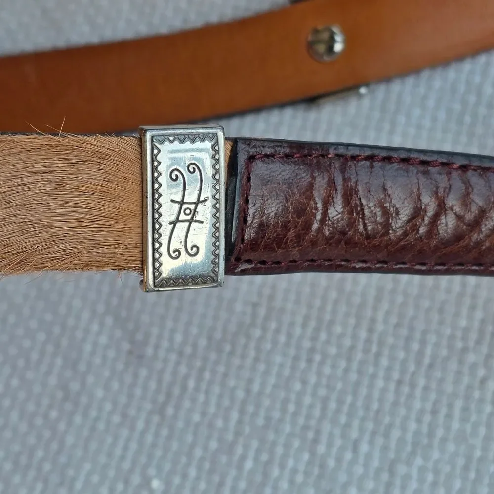 Brighton vintage multicolored calf hair leather belt